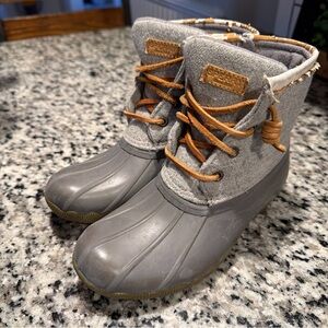 Sperry Top Sider Big Kids Boots Sz 13M GRAY   Casual Lace-Up Duck Boots